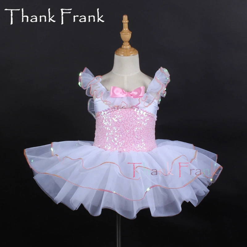 Toddler Girl Ballet Tutu Dresses Kids Ruffle Neckline Princess Dress Pink Sequin Dance Leotard Bodysuit - AliExpress