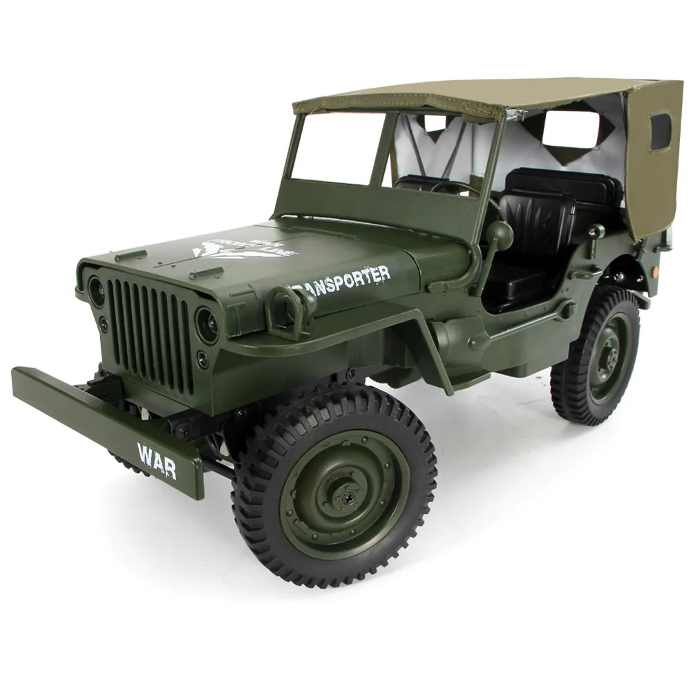 JJRC Q65 1:10 RC Автомобиль 2,4G 4WD трансформируемый пульт дистанционного управления свет джип четырехколесный привод внедорожный военный альпинистский автомобиль подарок игрушка для ребенка - Цвет: Green with Canopy