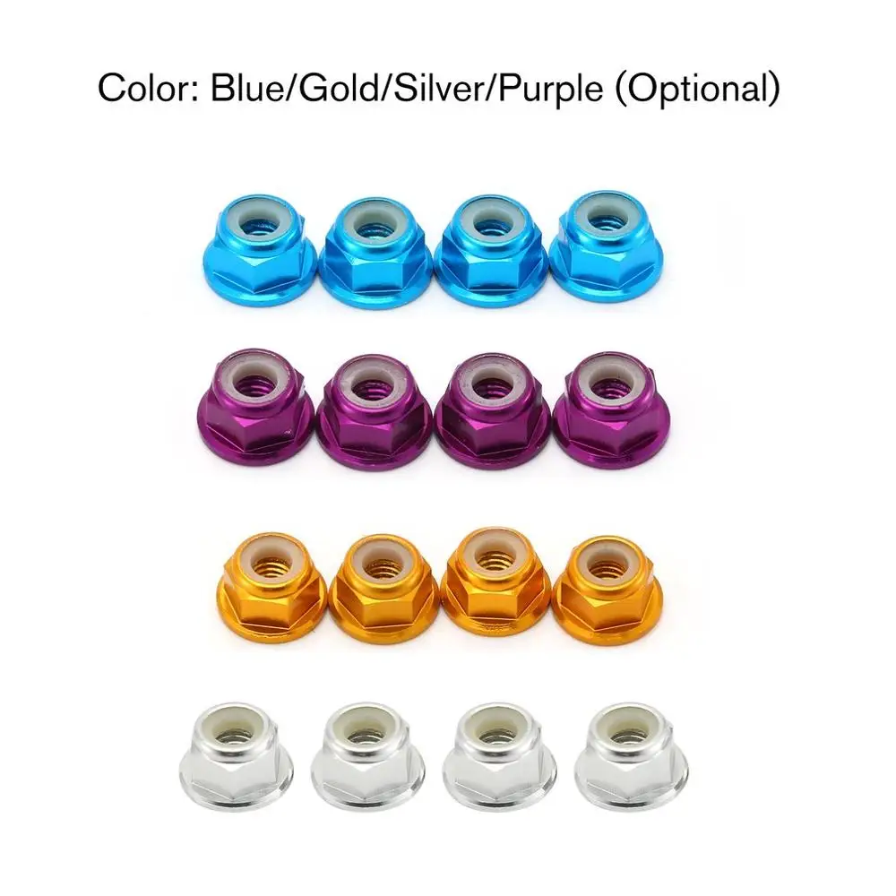 

RC Car Wheel Lock Nut Aluminum Alloy Car Sets/Kit Wheel Hardware for RC Hobby Model Car 1/10 Axial SCX10 Crawler