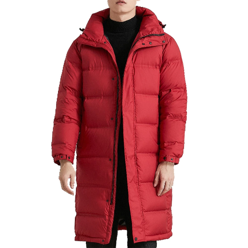 

95% White Goose Down Jacket For Men 2021 Winter Hooded Long Coat Male Loose Warm Parkas Overcoat Korean Style Jaqueta Feminina