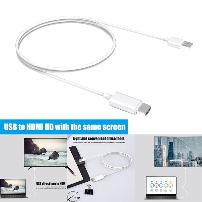 USB к HDMI кабель 1082 P/60 Гц высокоскоростной HD аудио видео кабель конвертер совместимый для 11 Pro Max OC