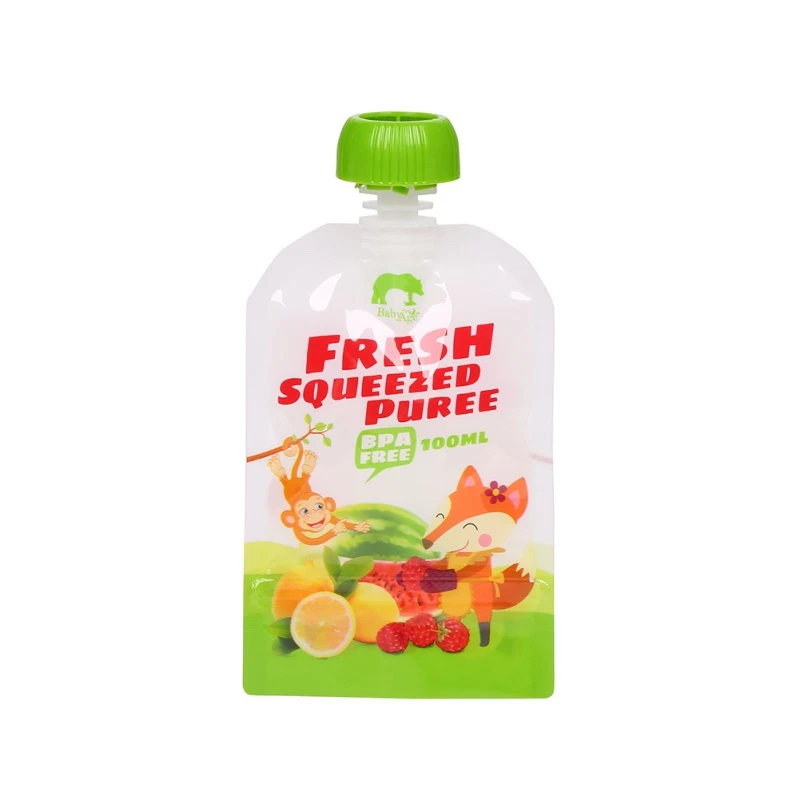 8 шт./упак. Детские Еда Squeeze хранения двойной молнией 100ml BPA бесплатно кормовые