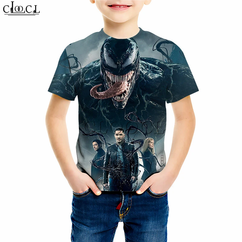 Kids T shirt 9 Детская одежда для маленьких девочек; Футболка с принтом Веном; свитер с 3D-принтом супергероя для дочки; Молодежный пуловер с короткими рукавами для маленьких мальчиков - Цвет: Kids T shirt 9