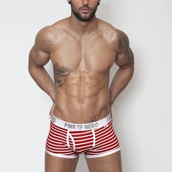 

4 Color Men Underwear Boxers Cotton Striped Sexy men panties slips cueca masculina Male panties calcinha gay Underwear