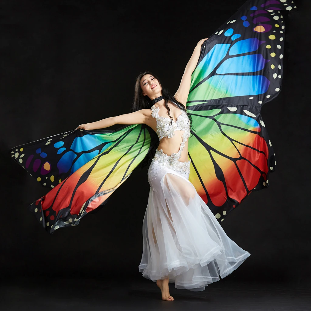 Egyptian Egypt Large Multicolor Butterfly Belly Dance Costume Isis Wings Christmas Wing Dancing Wear
