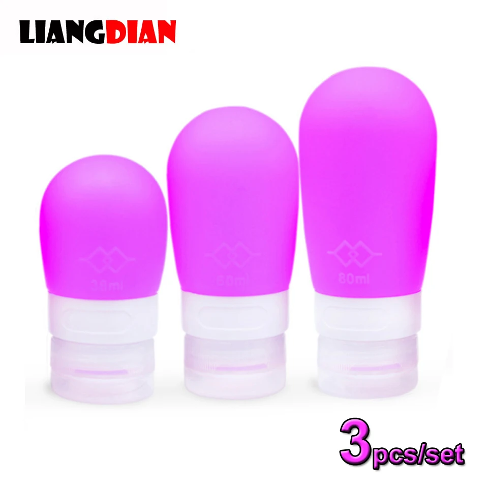 

3pcs/set Portable Makeup Silicone Squeeze Refillable Bottles For Lotion Shampoo Shower Gel Traveling Packing Container Tool