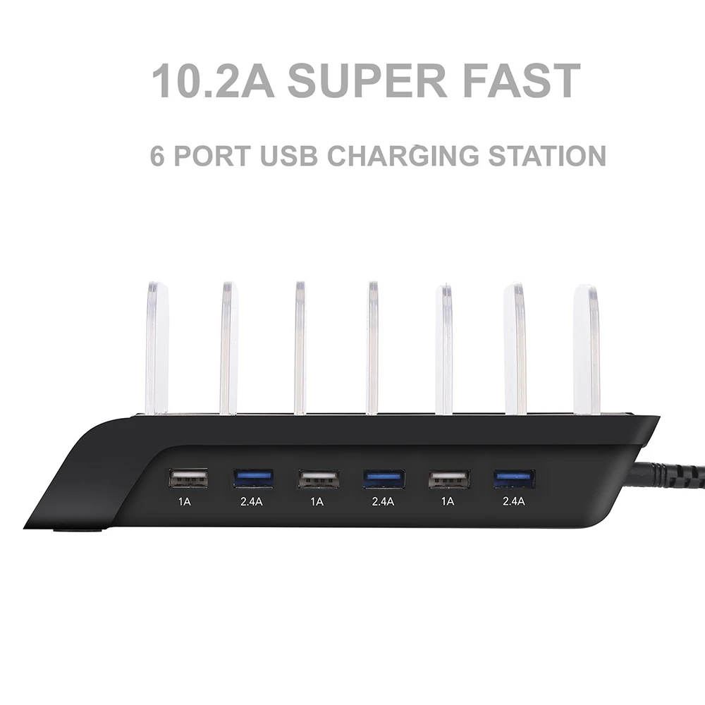 Мульти порт быстрая зарядка USB зарядное устройство для телефона 6 портов док-станция Подставка держатель для всех телефонов/столов/смарт-часов/power Bank