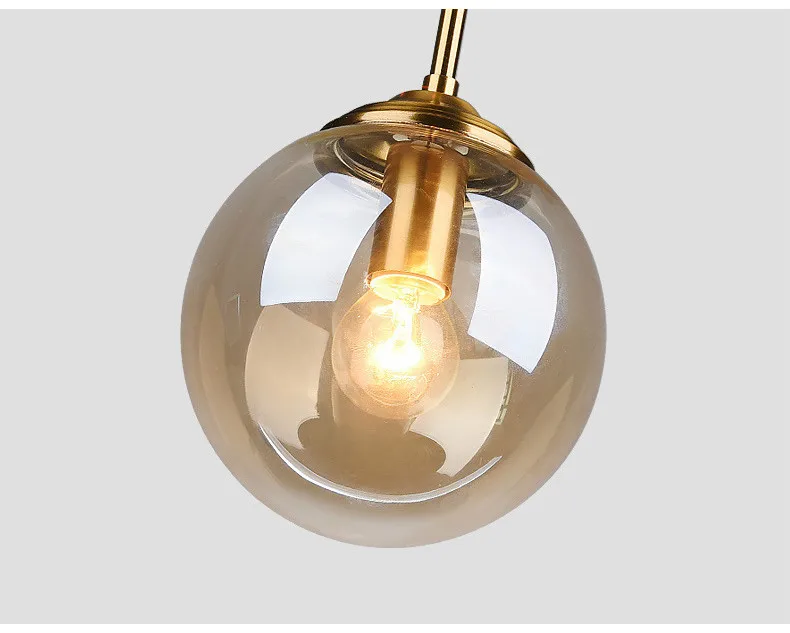 Nordic Glass Ball Pendant Lights Vintage Led Hang Lamp Loft Decor Lamps Modern Living Room Dining Kitchen Bar Lighting Fixtures