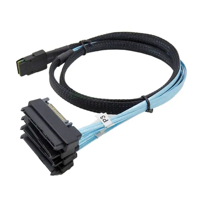 

Соединитель для кабеля жесткого диска с поддержкой Mini SAS 36-Pin SFF 8087 до 4 SAS 29-Pin SFF-8482 Cable с 15-контактным SATA Power