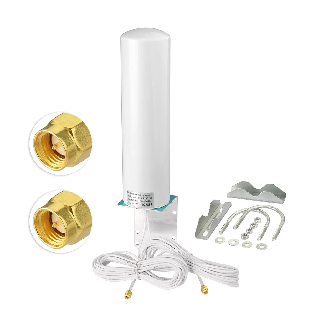 

Superbat 4G LTE 698-960/1710-2700MHz 12DBi Outdoor Antenna Onmi External Barrel Antenna for GSM W-CDMA 2G 3G 4G Signal Cellular