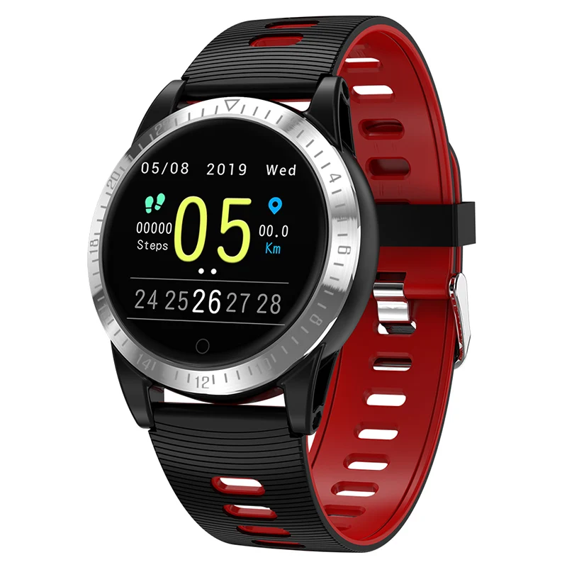 AK19 Смарт-часы для мужчин монитор сердечного ритма IP68 Водонепроницаемые модные спортивные часы для женщин Bluetooth мульти-спортивный режим здоровья SmartWatch - Цвет: Silver red silica