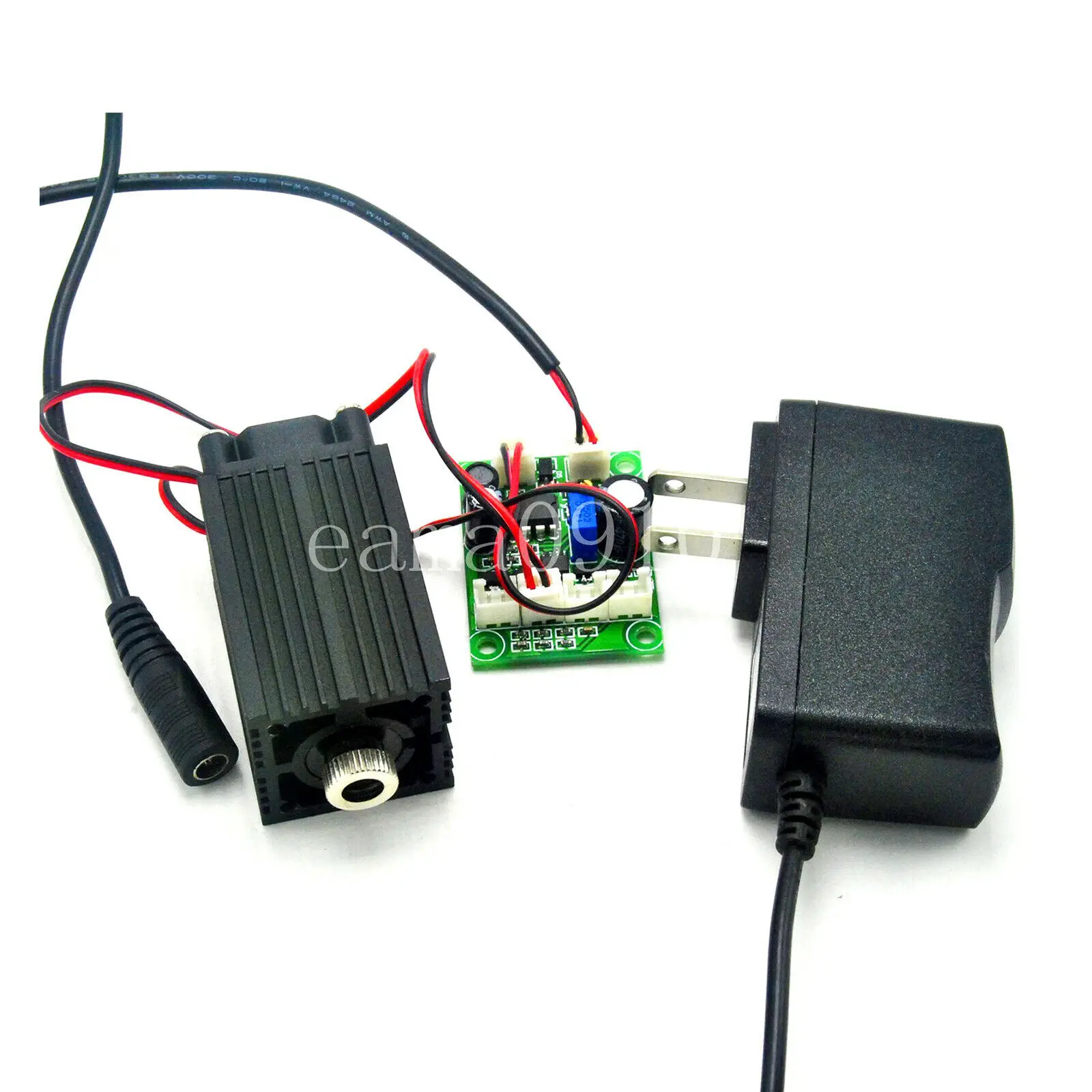 잔디 그린 도트 레이저 다이오드 모듈, 긴 작동, 12V 어댑터 포함, 90mW, 515nm, 520nm