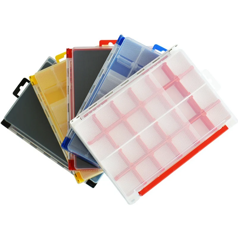 

Fishing Tool Box Waterproof Double Side Bait Lure Hooks Storage Boxes Carp Fly Fishing Accessories Multi-compartments QW