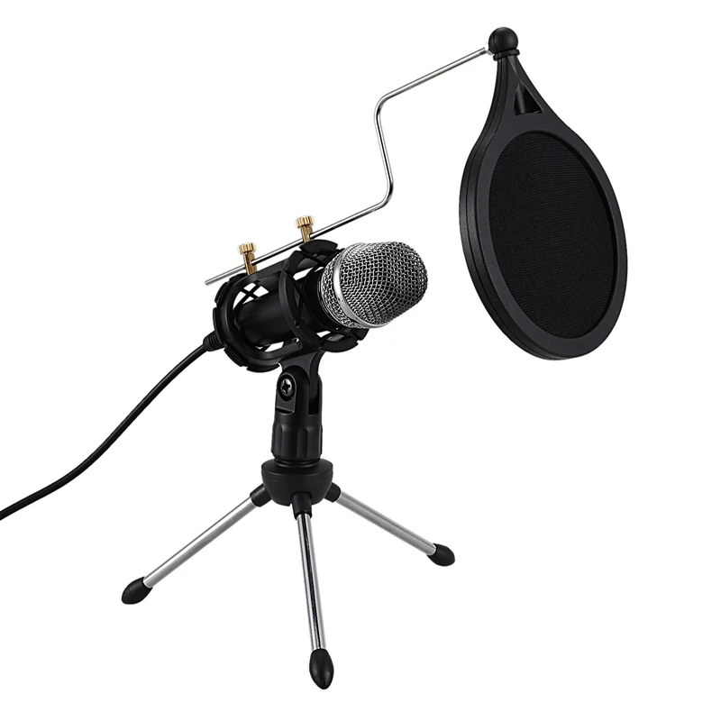 

Professional Microphone Condenser for Computer Laptop Pc Usb Plug+Stand Studio Podcasting Recording Microfone Karaoke Mic