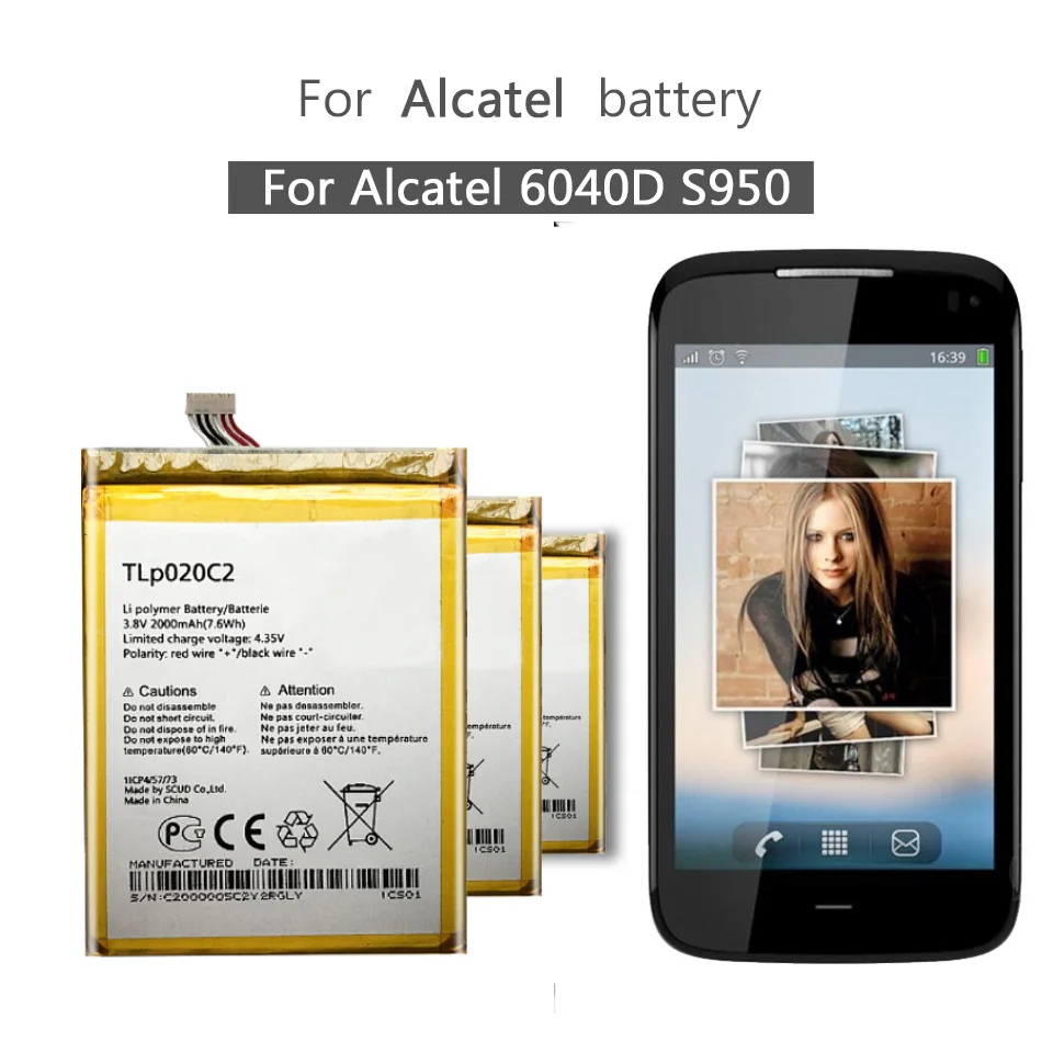 Сменный аккумулятор для Alcatel Idol x1s 6034R S950 x 6037y 6040x6032 TCL 2000 мАч TLp020C2 | Мобильные