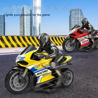 25KM/H High Speed Racing Remote Control Motorcycle 1:10 Large Scale 2.4GHz TPR Soft Tires Recharging Electric RC Toy For Child 2