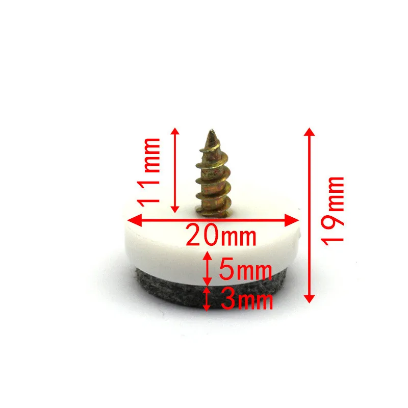 20 шт скользящие Нескользящие плитки войлочные протекторы для ногтей Новое поступление высокое качество 4 Размер стол стул ноги Нескользящие войлочные накладки для ногтей - Цвет: white 20mm