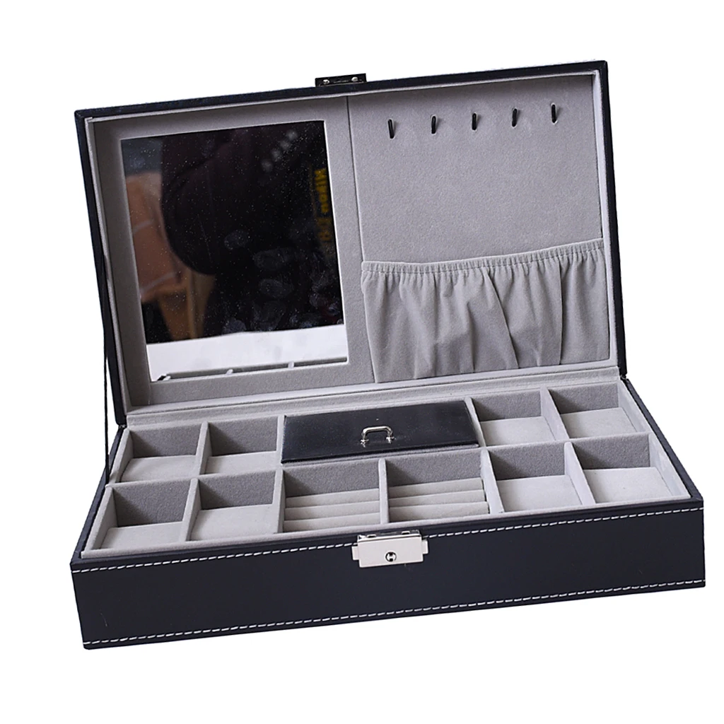 

Luxury 8 Slot Watch Holder Earring Necklace Display Storage Removal Pillow 33.2x20x8.5cm