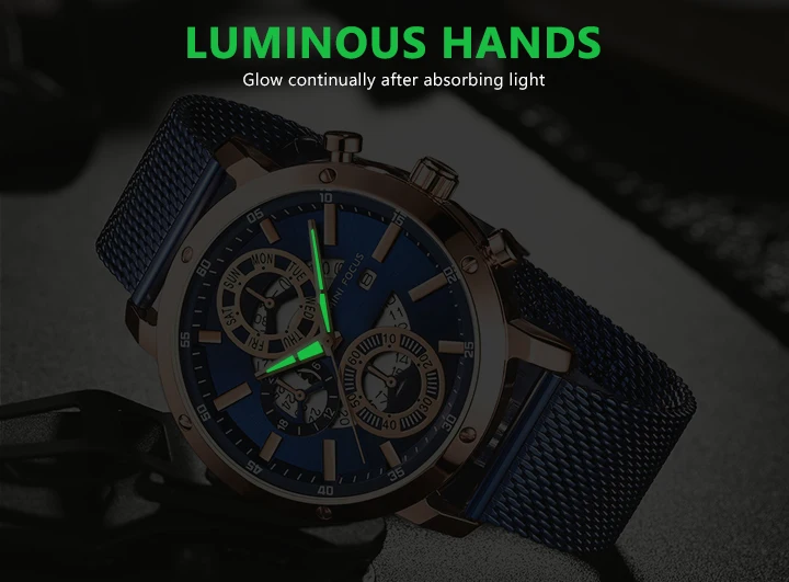 Мини фокус мужские часы из нержавеющей стали люксовый бренд водонепроницаемый хронограф кварцевые мужские наручные часы Relogio Masculino