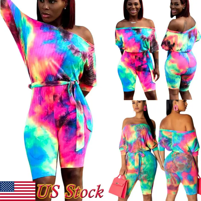 Сексуальные без бретелек женские летние костюмы пляжного типа Bodycon с открытыми плечами женский комбинезон цветочный принт женские летние комбинезоны