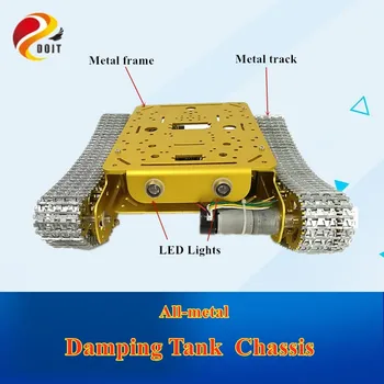 

DOIT RC TS100 Shock Absorption All Metal Robot Tank Chassis with Aluminum Alloy Chassis Frame Robotic Arm Interface Holes