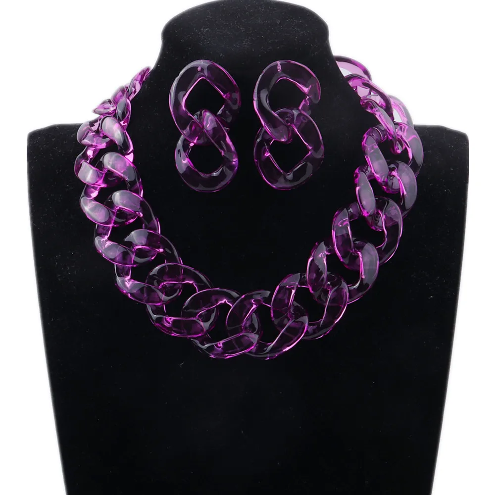 Transparent Acrylic Chain Big Necklace - Image 6