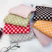 Зимние Детские теплые шарфы толстый шарф для девочки и мальчика милый клетчатый имитация кашемира детская шаль родитель-детский нагрудник