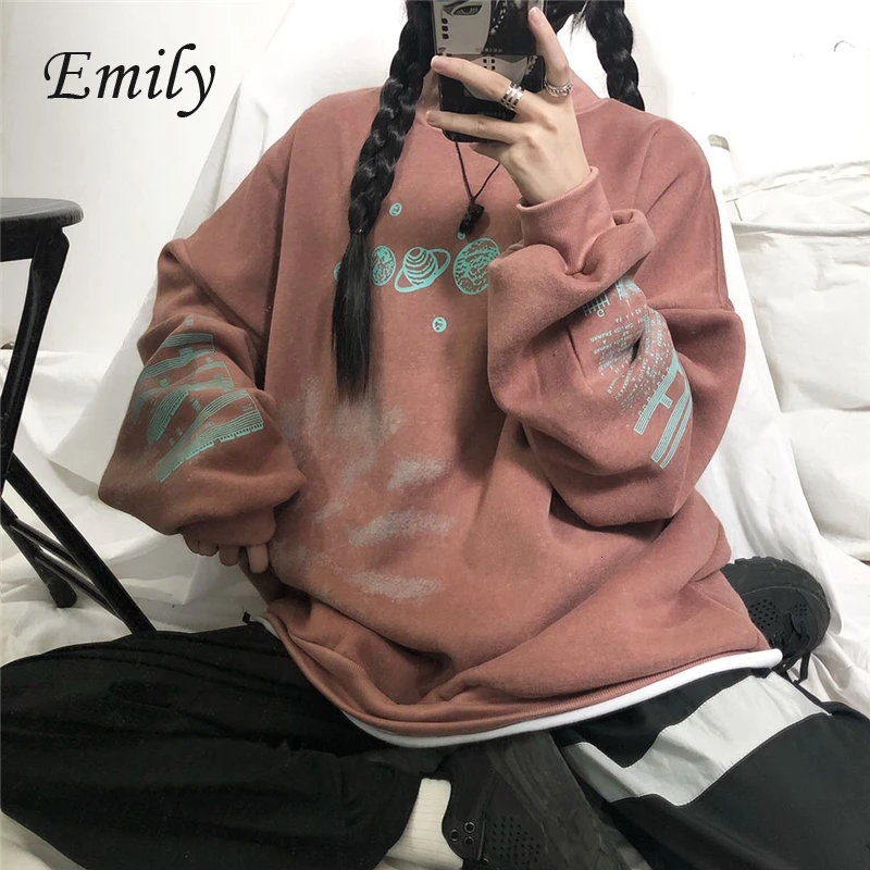 

2020 Women Thick Sweatshirts Winter Casual Long Sleeve Lazy Style Korean Loose INS Hoodies Sweatshirt Hoodie Sudadera Mujer