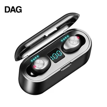 DAG F9 беспроводные наушники Bluetooth 5,0 TWS гарнитура Hi-Fi мини в уши светодиодный дисплей с 2000 мАч power Bank гарнитура с микрофоном