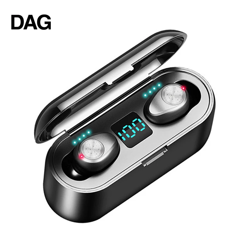 

DAG F9 Wireless Earphone Bluetooth 5.0 TWS Headset HIFI Mini In-ear LED Display With 2000mAh Power Bank Headset With Microphone