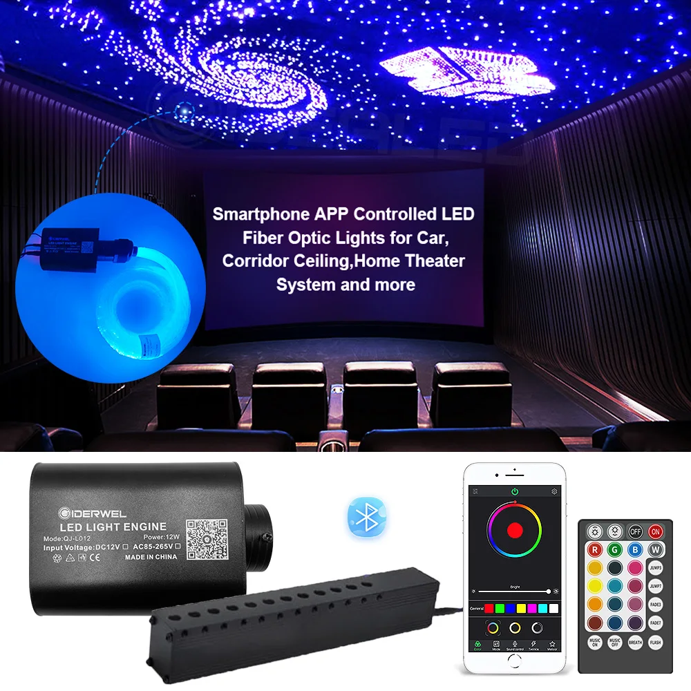 

RGBW Optic Fiber Shooting Star Smart APP remote control Lights Ceiling Lighting 16W Optical Fiber Cable available Car Decoration