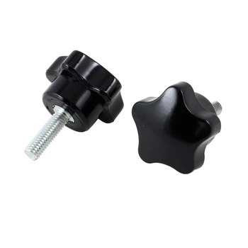 

30 mm Star Head Dia M6 x 20 mm Male Thread Screw On Type Star Knob 2 Pcs