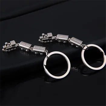 

2020 New Fashion Mini Train Model Alloy Keychains Metal Keyring Creative Key Fob Car Pendant Bag Charm For Men And Women