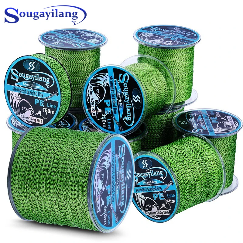 

Sougayilang 150M-550M 4 Strand Super Strong Braid Fishing Line Spot Camouflage Line Invisible Multifilament Carp Fishing Wire