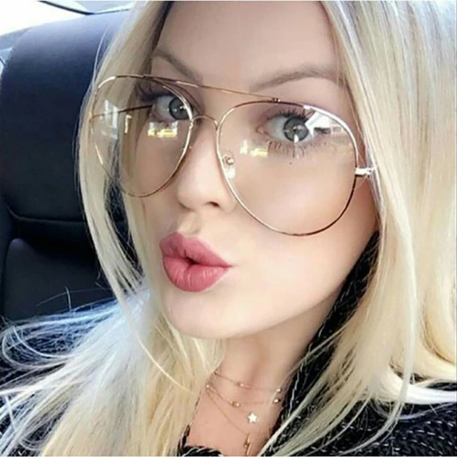 de sol de aviador con montura grande para mujer, anteojos de sol femeninos con espejo de diseñador de marca, montura plateada, de metal, lentes planas de definición _ - AliExpress