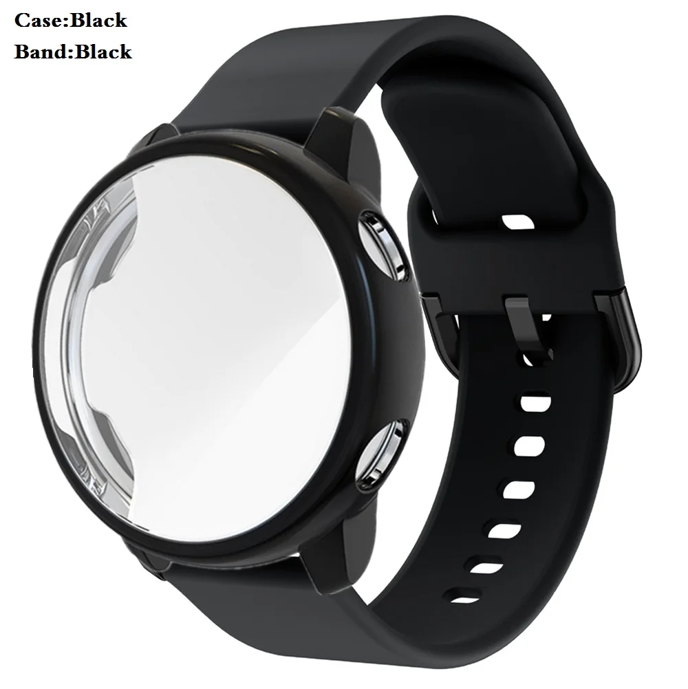 Silicone Smart Watchband Bracelet with Full Cover Case (2-Pack)