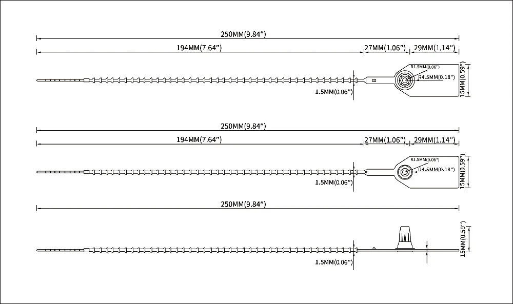 塑料封条SL-06F尺寸图