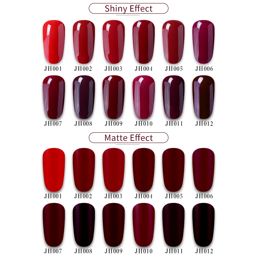 Elite99 8ml Wine Red Nail Polish UV Soak Off Semi Permanent Gel Polish Nail Art Enamel Lacquer Nude Color Gel Varnish Paint