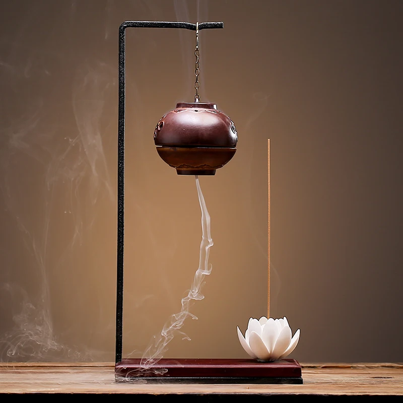 

Lotus Incense Burner Backflow Pocelain House Room Fragrance Smoke Stick Incense Burner Bruciatore Incenso Room Decoration EA6XXL