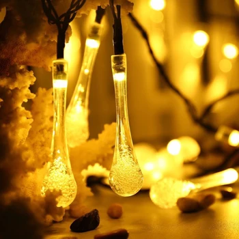 

20 LED 3 M Waterproof Fairy LED Light String Water Drop Lamp Garden Night Light For Outdoor Christmas Tree Wedding Party Decor