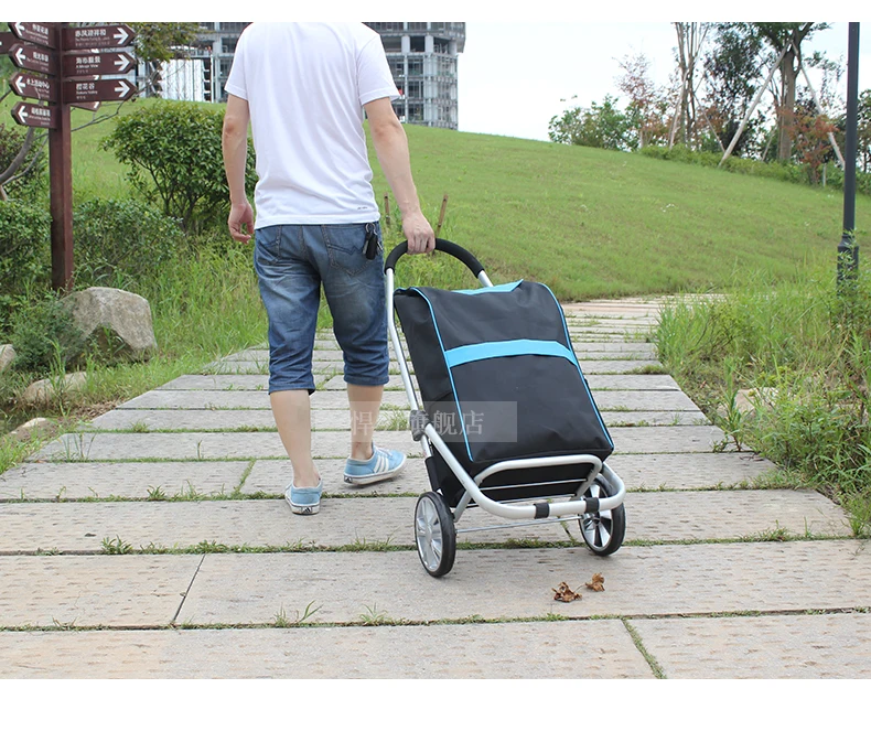  Shopping Cart Shopping Cart Small Pulling Cart Folding Trailer Trolley Portable Stroller Hand Pulli