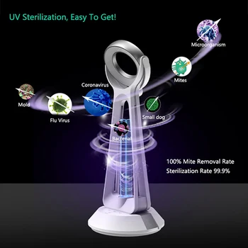 

Home Portable 15W Rechargeable UV Sterilizer Light Office Timer UV Disinfection Lamp for Bathroom Dining Room Kitchen Mar20