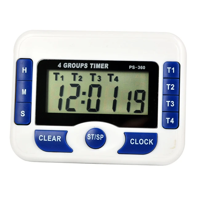 Digital Countdown Timer 4 Channel Count Up Down Kitchen Cooking Timer Clock  - AliExpress