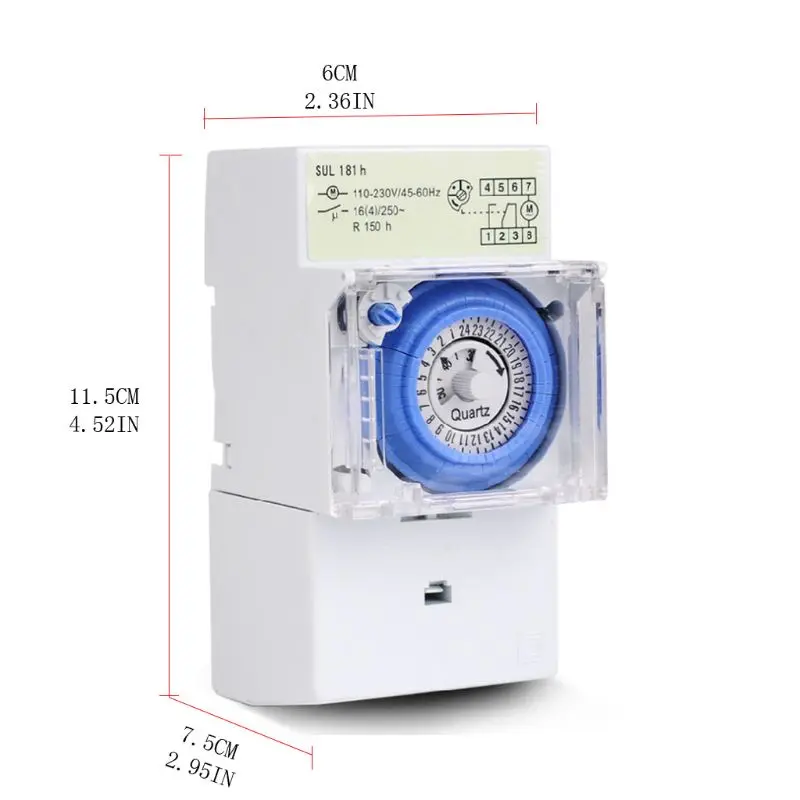 Minuteur extérieur interrupteur mécanique quotidien 16A/230V IP44