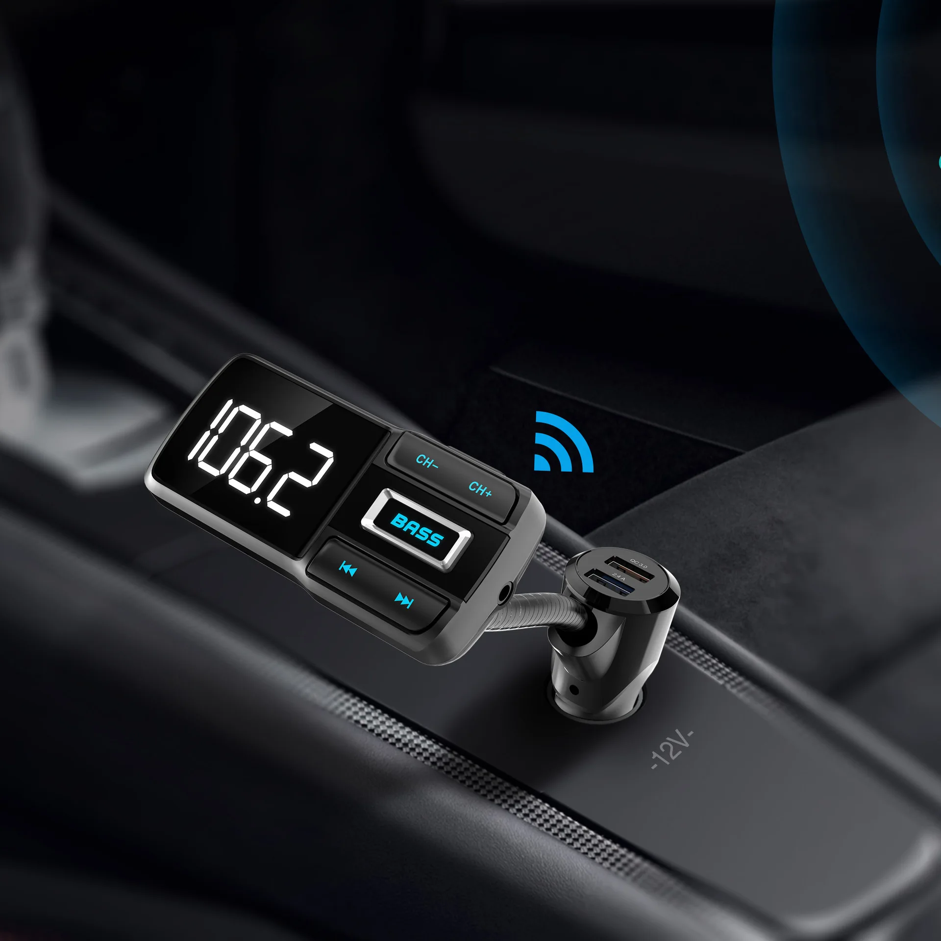 Стиль BT77D Bluetooth Hands-free автомобильный комплект fm-передатчик басовый усилитель музыки MP3 двойной USB мобильный телефон Быстрая зарядка