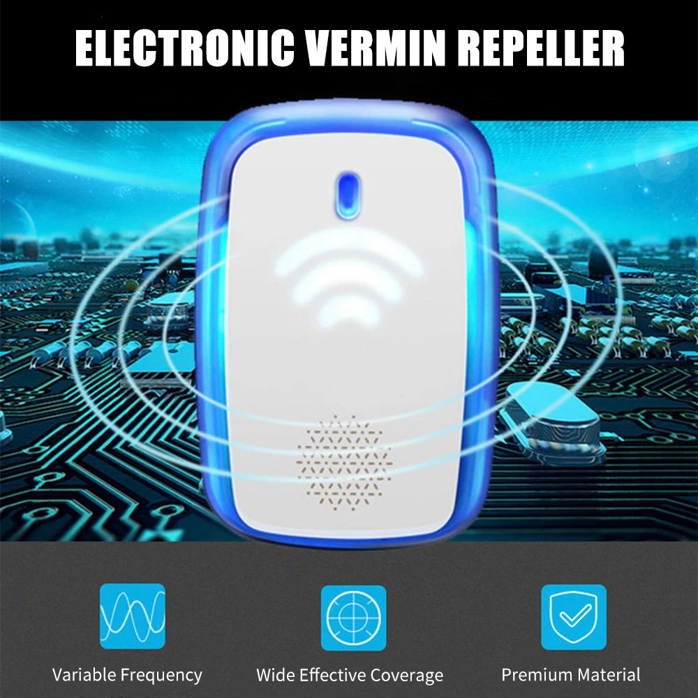 

New Ultrasonic Pest Repeller Anti-mosquito Killer Ultrasonic Mosquito Killer Electronic Vermin Repeller Insect Bug Mole Repeller