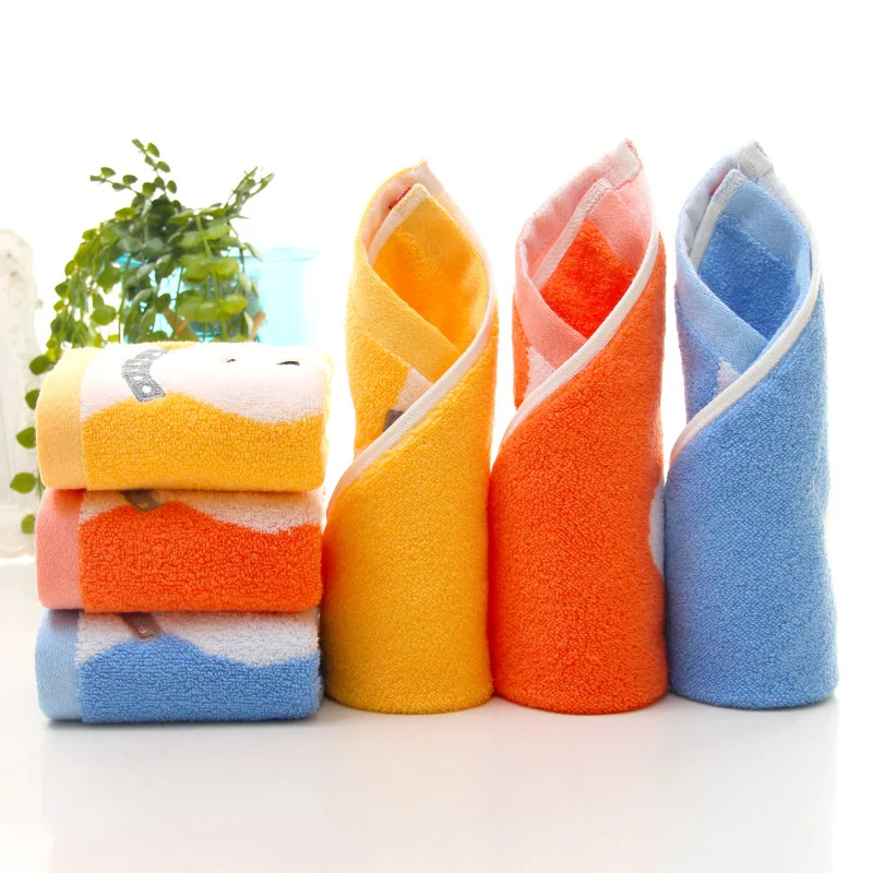 Cotton Twistless Yarn-dyed 34*34 Puppy Head Cartoon Hook Kindergarten Children's Towel | Дом и сад
