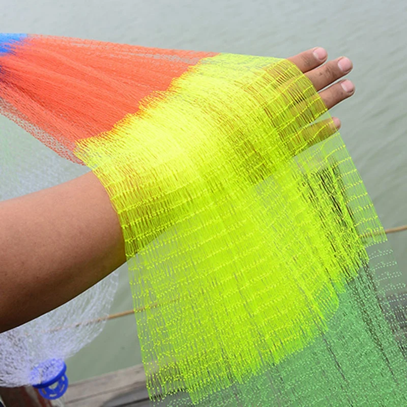 2.4M Durable Sinker Bait Outdoor Fishing Hand Casting Net Hand Cast Fish Catching Nylon Mesh