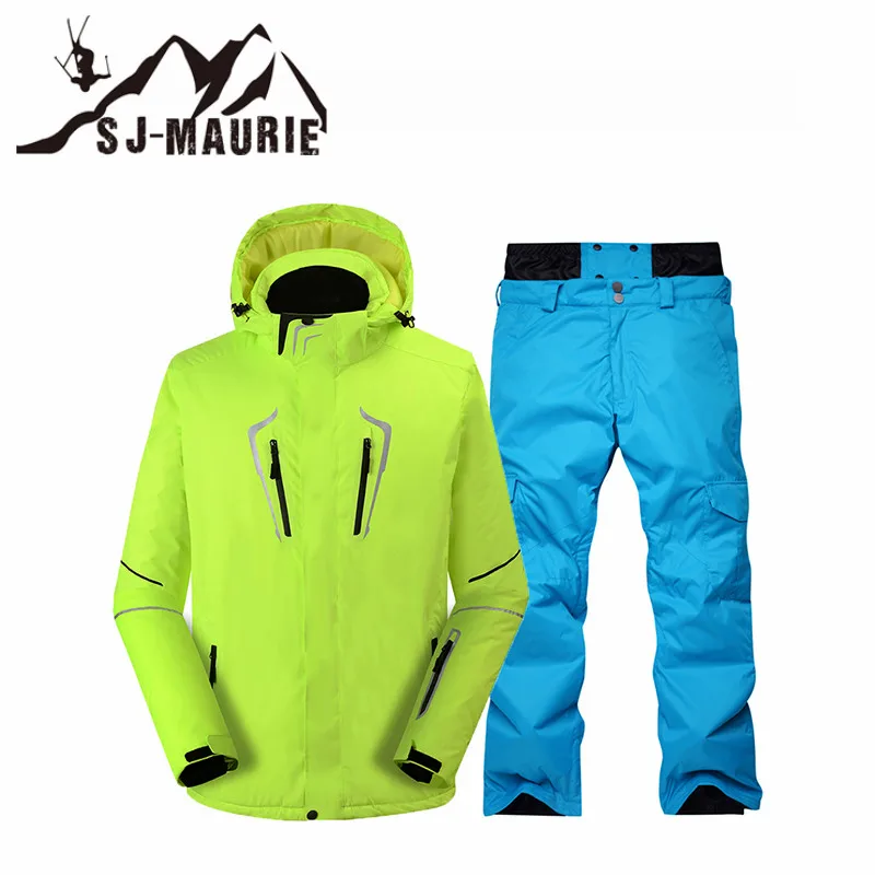 color10 SJ-Maurie мужской лыжный костюм, куртка для сноуборда и штаны, костюм, комплект ветронепроницаемой водонепроницаемой зимней уличной спортивной одежды, зимний костюм, теплый - Цвет: color10