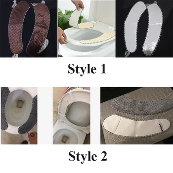 

2 Styles Bathroom Toilet Seat Cushion Closestool Washable Soft Warmer Mat Pad Toilet Seat Toilet Seat